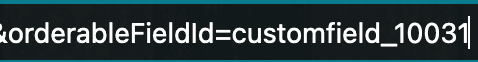 URL showing customfield ID
