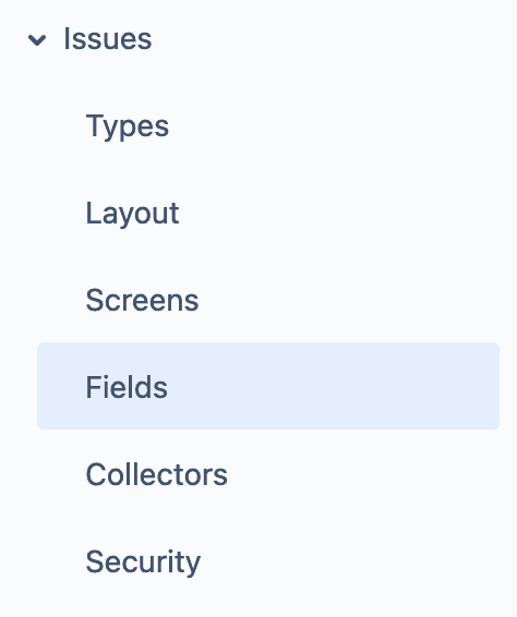 Issues > Fields in Jira sidebar