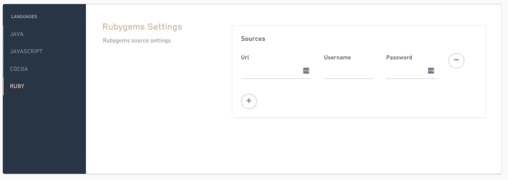 Ruby private Gem source credentials in Account Settings