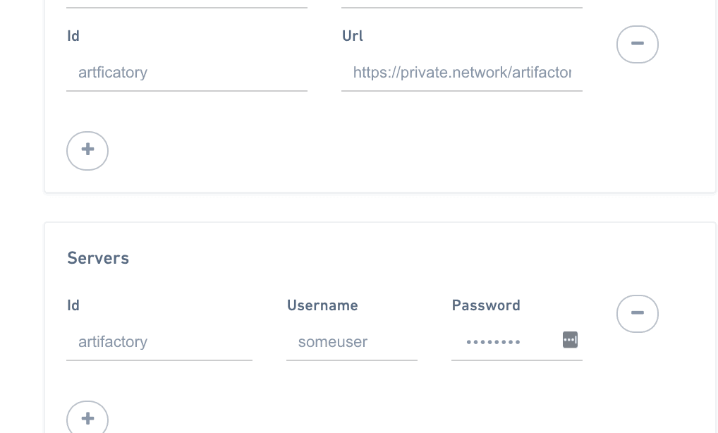Adding a private Maven registry under Java Language Settings