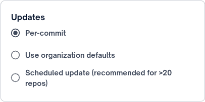 Updates settings
